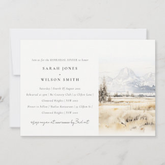 Jackson Hole Wyoming Landscape Rehearsal Dinner Invitation