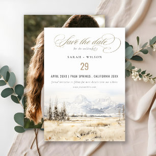 Jackson Hole Wyoming Landscape Wedding Photo Save The Date