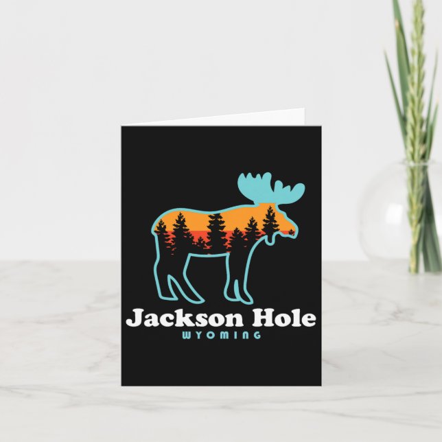 Jackson Hole Wyoming Moose Mountains Grand Tetons  Card (Front)