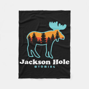 Jackson Hole Wyoming Moose Mountains Grand Tetons Fleece Blanket