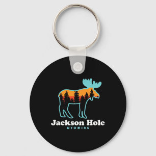 Jackson Hole Wyoming Moose Mountains Grand Tetons Key Ring