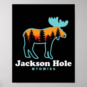 Jackson Hole Wyoming Moose Mountains Grand Tetons  Poster