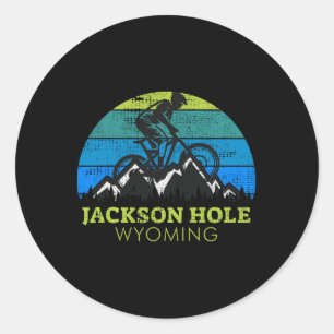 Jackson Hole Wyoming Mountain Biking Mtb Vacation  Classic Round Sticker