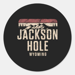 Jackson Hole Wyoming Mountain Hiking Souvenir Gift Classic Round Sticker