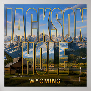 Jackson Hole Wyoming Mountain Travel Memories Poster