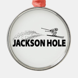 Jackson Hole Wyoming Ski Jumper Metal Ornament