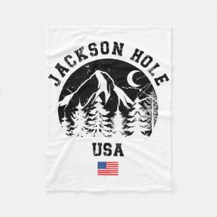 Jackson Hole Wyoming Ski Resort Alpine Skiing Amer Fleece Blanket