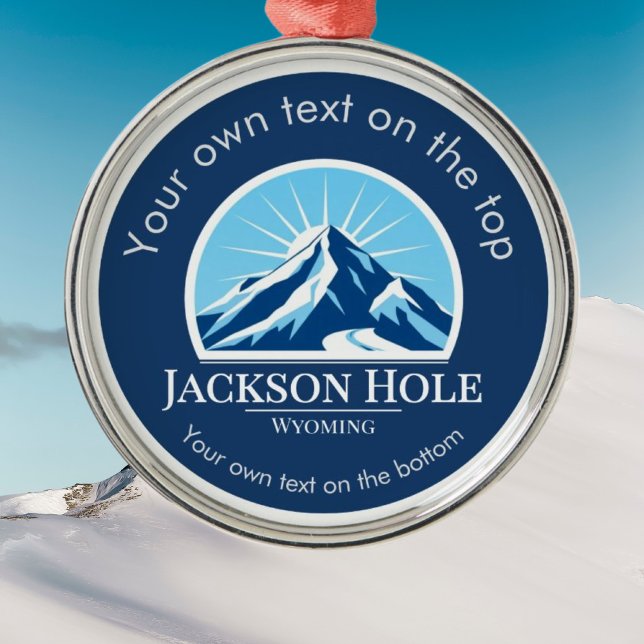 Jackson Hole Wyoming ski resort medal  Metal Ornament (Creator Uploaded)