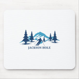 Jackson Hole Wyoming Ski Resort Skiing Skier Mouse Pad