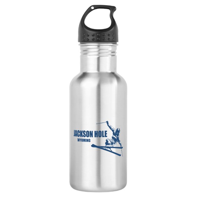 Jackson Hole Wyoming Skier 532 Ml Water Bottle (Front)