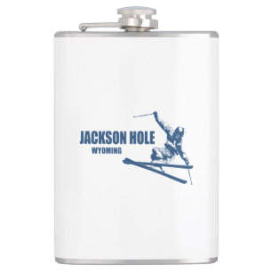 Jackson Hole Wyoming Skier Hip Flask