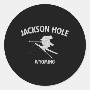 Jackson Hole Wyoming Skiing Ski Gift Tee  Classic Round Sticker