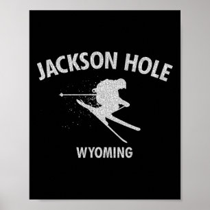 Jackson Hole Wyoming Skiing Ski Gift Tee Poster