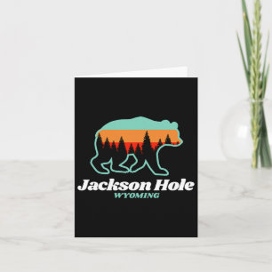 Jackson Hole Wyoming Skiing Snowboarding Bear  Card