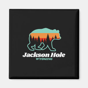 Jackson Hole Wyoming Skiing Snowboarding Bear  Magnet