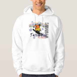 Jackson Hole Wyoming snowboard elevation hoodie