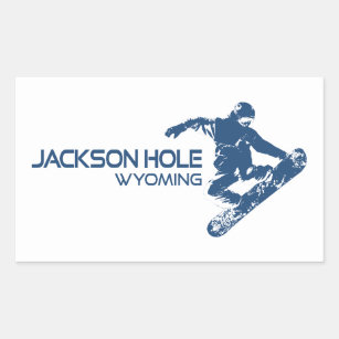 Jackson Hole Wyoming Snowboarder Rectangular Sticker