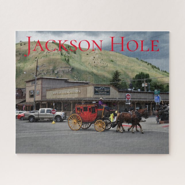 Jackson Hole Wyoming Stagecoach Jigsaw Puzzle (Horizontal)