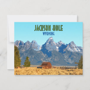 Jackson Hole Wyoming Vintage Flat Card