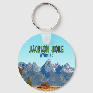 Jackson Hole Wyoming Vintage Key Ring