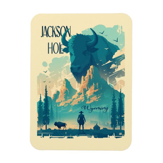 Jackson Hole Wyoming Vintage  Magnet (Vertical)