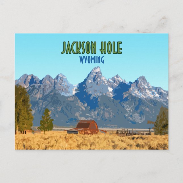 Jackson Hole Wyoming Vintage Postcard (Front)