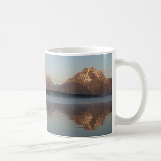 Jackson Lake Dam Reflection in Grand Teton Park Coffee Mug (Right)