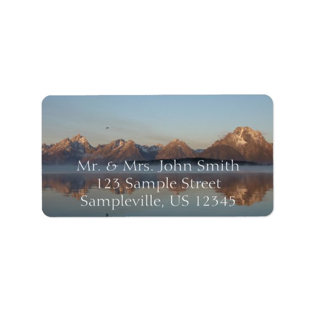 Jackson Lake Dam Reflection in Grand Teton Park Label (Front)