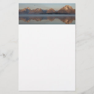 Jackson Lake Dam Reflection in Grand Teton Park Stationery