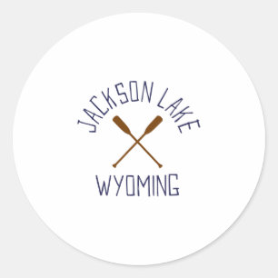 Jackson Lake Wyoming Outdoors Vintage Classic Round Sticker