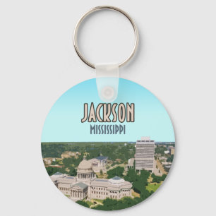 Jackson Mississippi Capital Downtown Key Ring