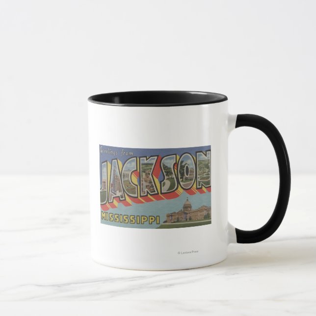 Jackson, Mississippi - Large Letter Scenes Mug (Right)