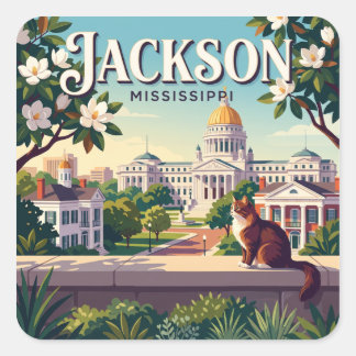 Jackson, Mississippi Square Sticker