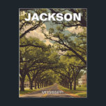 Jackson Mississippi Travel Postcard<br><div class="desc">Jackson, the capital of Mississippi, sits near the centre of the state along the Pearl River. Founded in 1821 and named for Andrew Jackson, it developed as a hub for government, trade, and transportation. Today it remains the state’s largest city and political centre, with a mix of historic neighbourhoods, universities,...</div>
