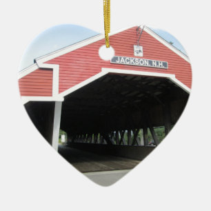 Jackson NH Covered Bridge Ceramic Tree Decoration