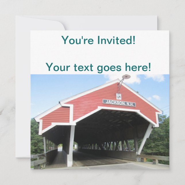 Jackson NH Covered Bridge Invitation (Front)
