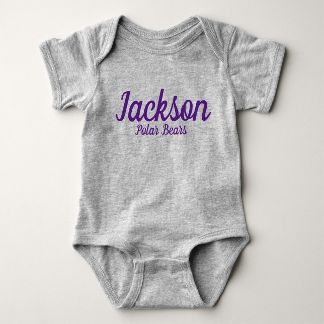 Jackson Polar Bears Baby Bodysuit (Front)