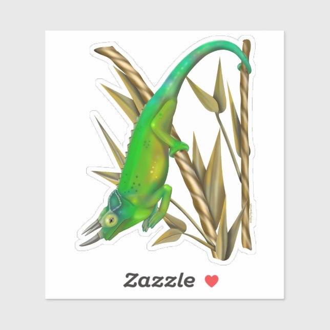 Jackson’s chameleon hanging out in the bamboo (Sheet)