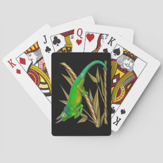 Jackson’s chameleon hanging out in the bamboo playing cards