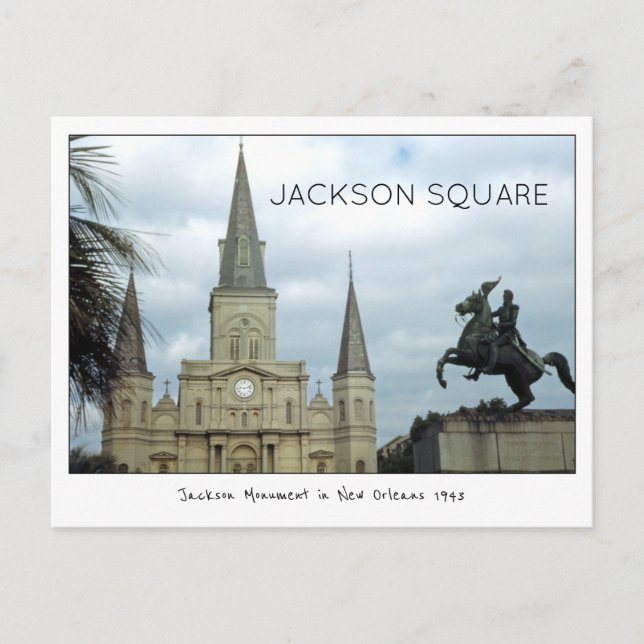 Jackson Square New Orleans 1943 Postcard (Front)