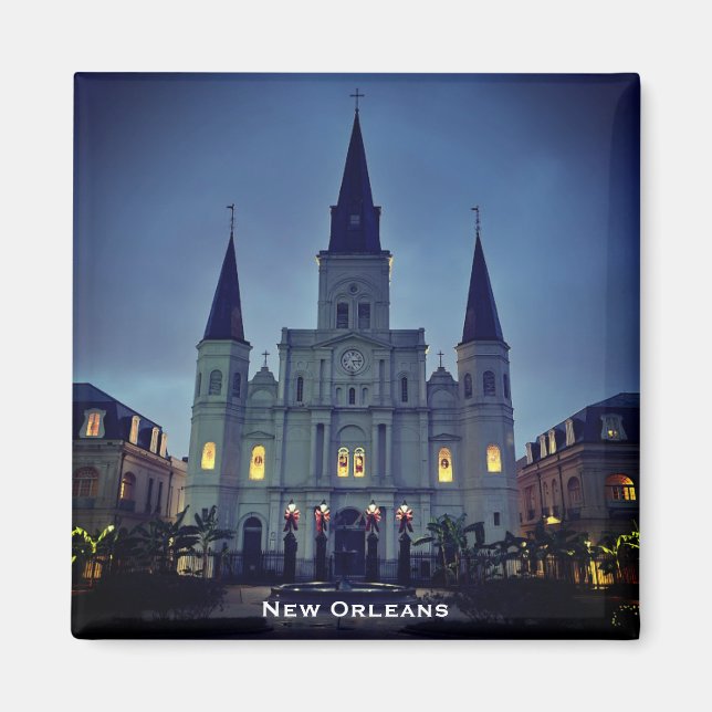 Jackson Square, New Orleans, LA Cathedral Basilica Magnet (Front)