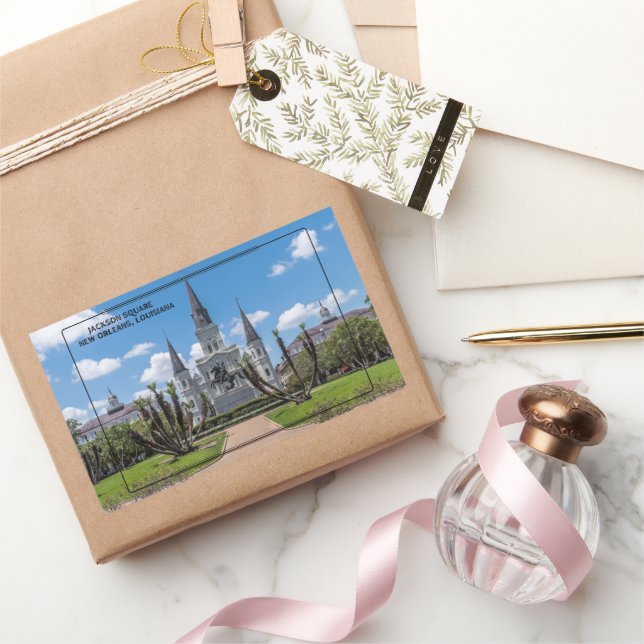 Jackson Square New Orleans Rectangular Sticker (Gifting)