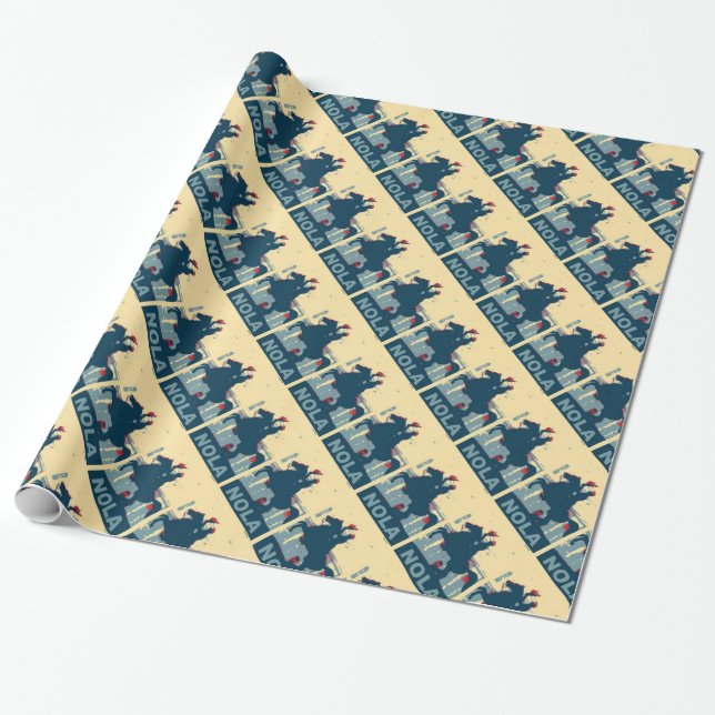 Jackson Square NOLA Poster Wrapping Paper (Unrolled)