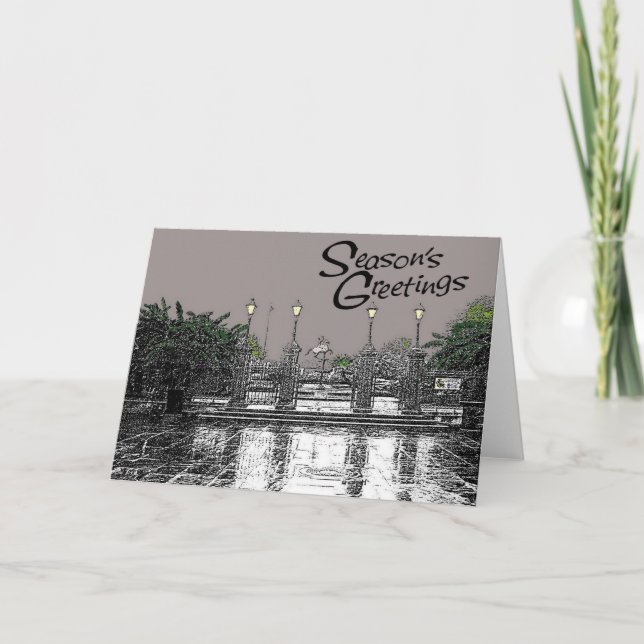 Jackson Square Seasons Greetings One Holiday Card (Front)
