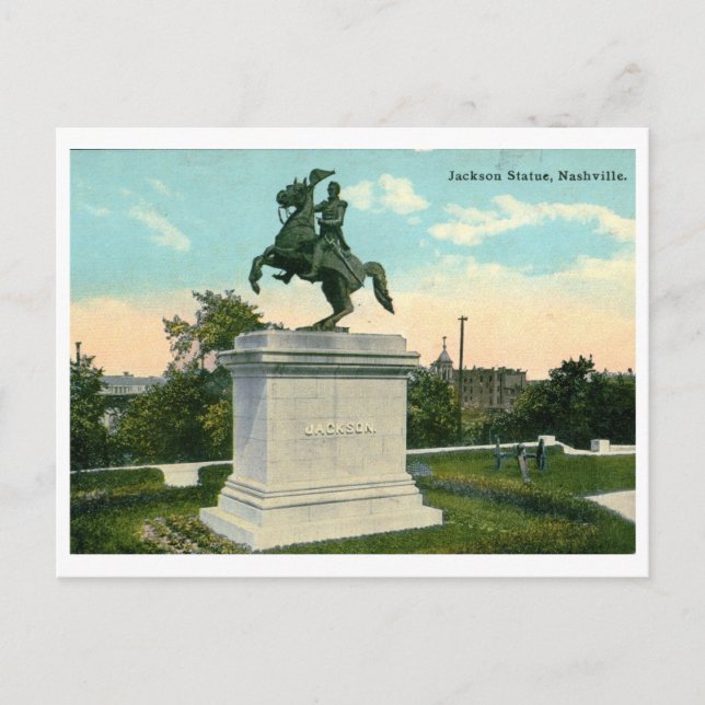 Jackson Statue, Nashville 1918 Vintage Postcard (Front)
