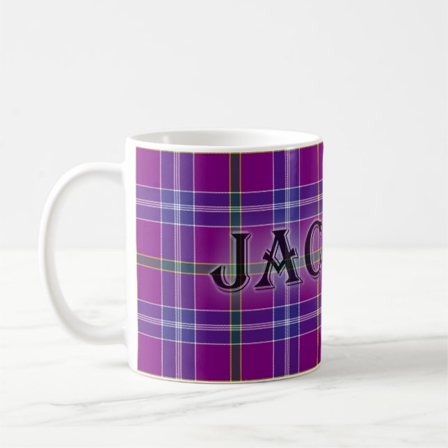 Jackson Tartan with the Last Name Coffee Mug (Left)