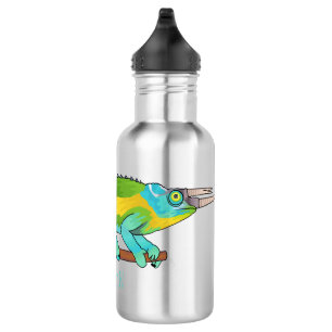 Jackson's chameleon cartoon illustration  532 ml water bottle