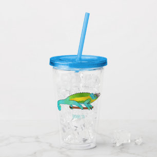 Jackson's chameleon cartoon illustration acrylic tumbler