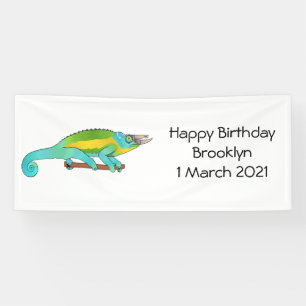 Jackson's chameleon cartoon illustration banner