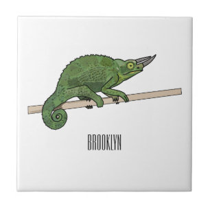 Jackson's chameleon cartoon illustration ceramic tile